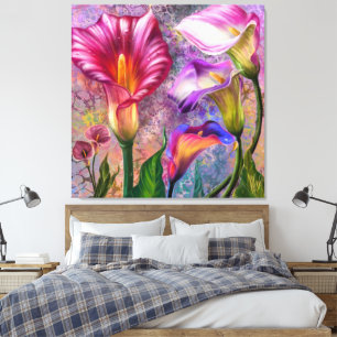 Impression sur toile de callas colorés