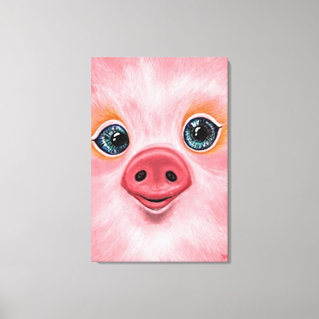 Impression sur toile de cochon mignon (Recto)