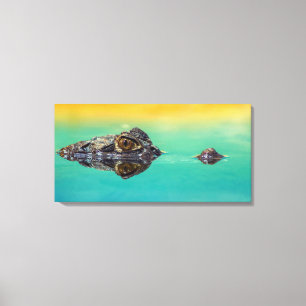 Impression sur toile de crocodile sur une étendue
