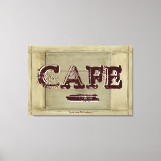 Impression sur toile de cuisine de café rustique -