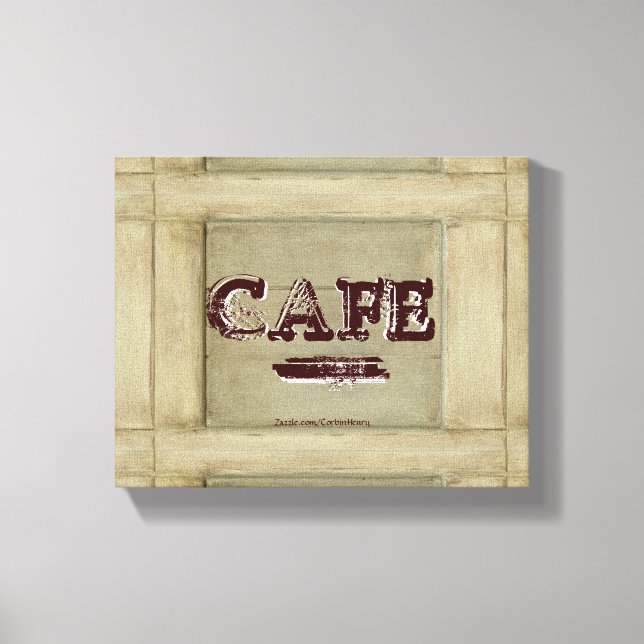 Impression sur toile de cuisine de café rustique - (Recto)