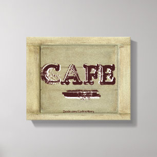 Impression sur toile de cuisine de café rustique -