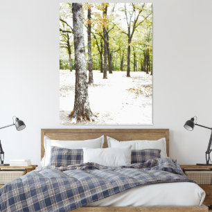 Impression sur toile de la forêt de chênes dans un