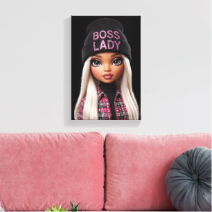 Impression sur toile de la poupée glamour patronne