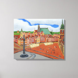 Impression sur toile de la vieille ville de Varsov