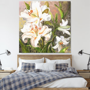 Impression sur toile de lys blancs