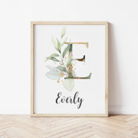 Impression sur toile de monogramme de lettre E pou