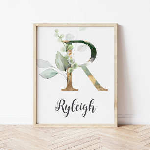 Impression sur toile de monogramme de lettre R pou