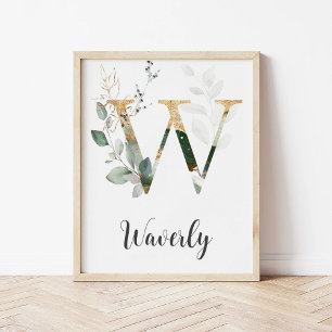 Impression sur toile de monogramme de lettre W pou