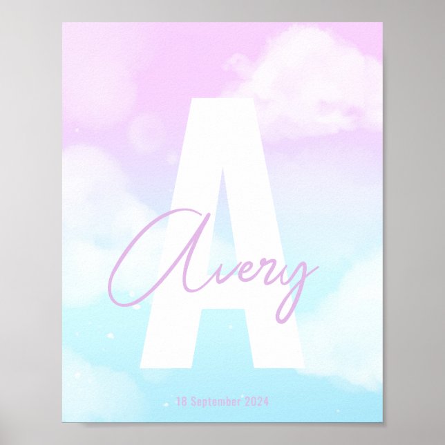 Impression sur toile de monogramme rose personnali (Devant)