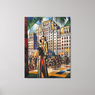 Impression sur toile de paysage urbain Art Déco au