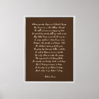 Impression sur toile de poème personnalisé Brun fo