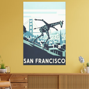 Impression sur toile de San Francisco dans le styl