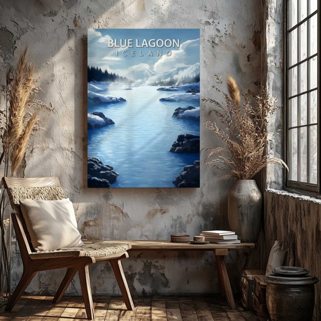 Impression sur toile Destination Blue Lagoon Islan (Blue Lagoon Iceland Destination Canvas Print by TinkPrints.)