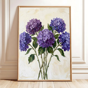 Impression sur toile d'hydrangea violet abstrait