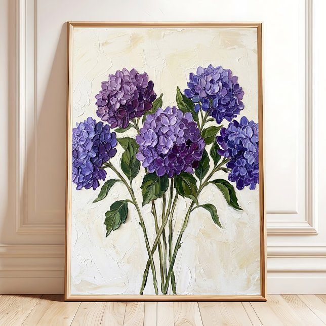 Impression sur toile d'hydrangea violet abstrait (Créateur téléchargé)