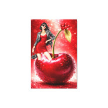 Impression sur toile d'illustration de mode Cherry
