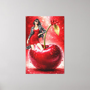 Impression sur toile d'illustration de mode Cherry