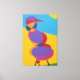 Impression sur toile d'oiseau abstrait coloré