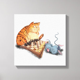Impression sur toile drôle Chat et Souris jouant a