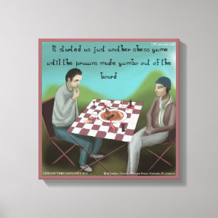 Impression sur toile drôle d'échecs cajun