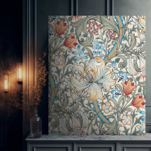 Impression sur toile du motif vintage de lys de Wi