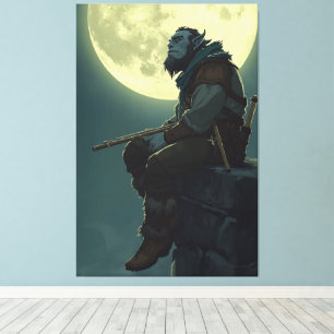 Impression sur toile du portrait de barde demi-orq