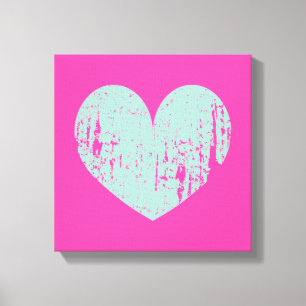 Impression sur toile du symbole de cœur en rose et