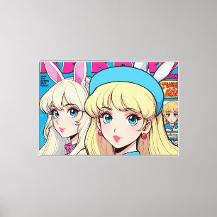 Impression sur toile en canvas étirée d'anime