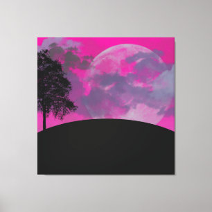 Impression sur toile enveloppée de lune cramoisie
