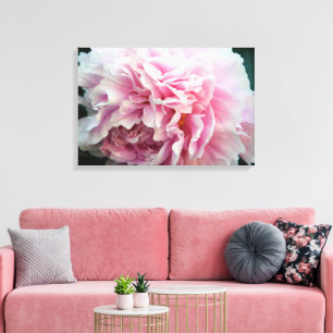 Impression sur toile enveloppée de pivoine rose dé