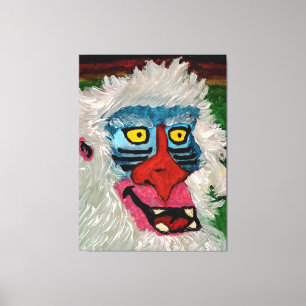 Impression sur toile étendue de singe mandrill