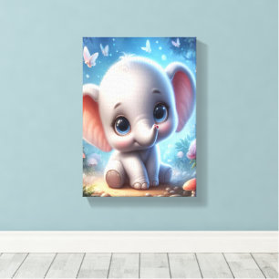 Impression sur toile étirée Bel éléphant blanc