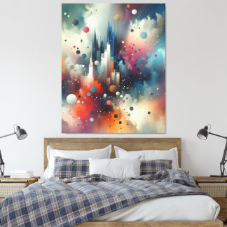 Impression sur toile étirée de peinture à pulvéris