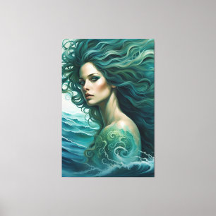 Impression sur toile étirée de sirène