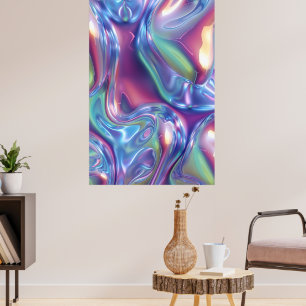 Impression sur toile étirée en liquide chrome abst