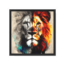 Impression sur toile étirée Le Lion des Deux Royau