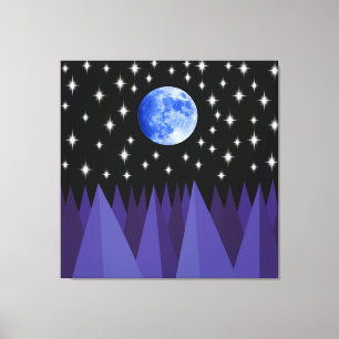 Impression sur toile étoilée de lune