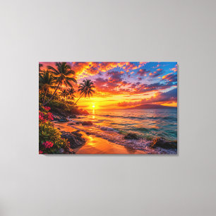 Impression sur toile Évasion au coucher du soleil 