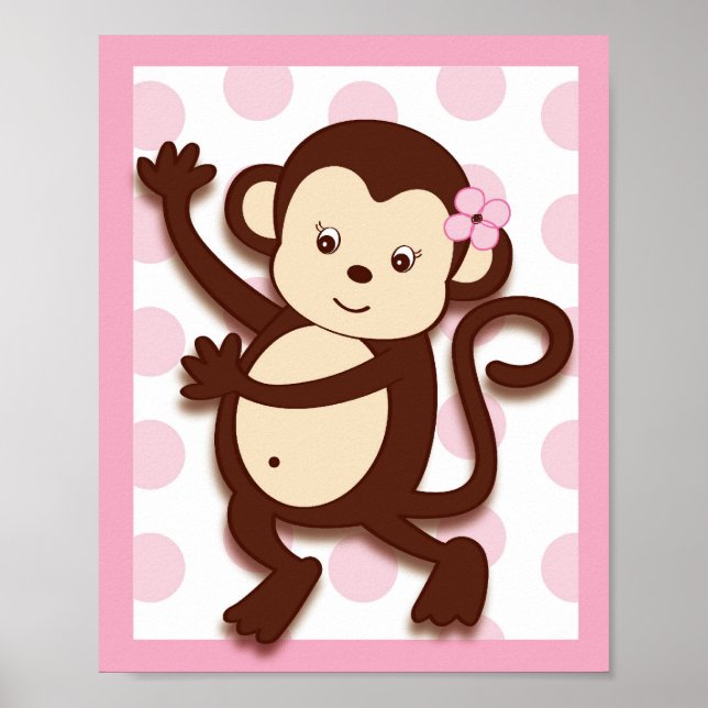 Impression sur toile Fille Singe M.D. Points pour  (Devant)