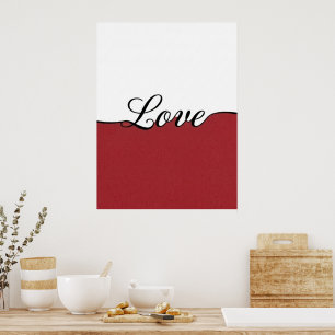 Impression sur toile minimaliste de l'amour en écr