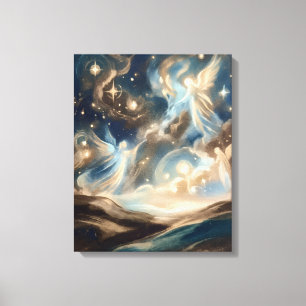 Impression sur toile Nuit étoilée des anges célest