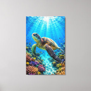 Impression sur toile Paradis de la Tortue de Mer