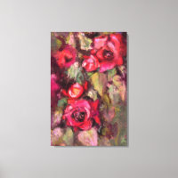Impression sur toile Roses Rouges