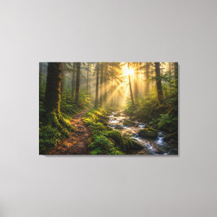 Impression sur toile Sanctuaire de la forêt brumeu