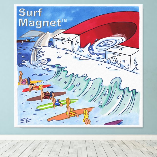 Impression sur toile Surf Magnet (Insitu (Plancher de Bois))