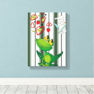 Impression sur toile tendue à rayures grenouille c