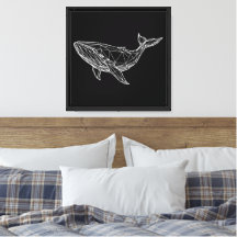 Impression sur toile tendue Baleine géométrique mo