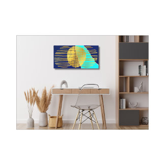 Impression sur toile tendue Collage Abstrait Bleu 