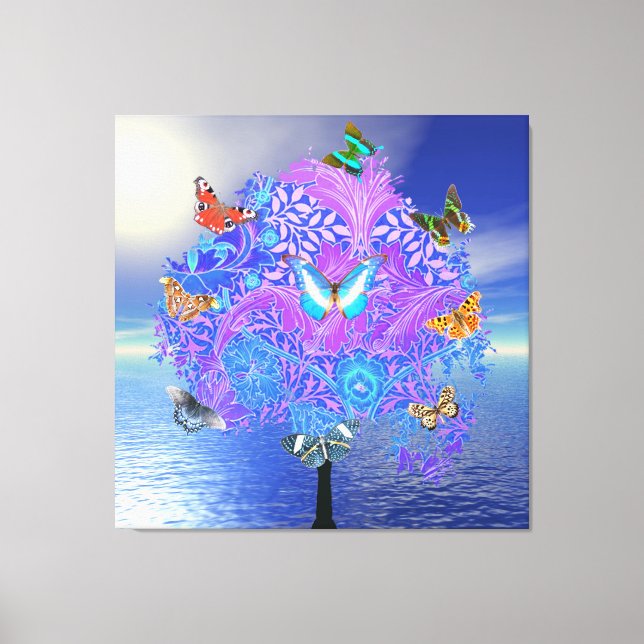 Impression sur toile tendue d'arbre papillon (Recto)